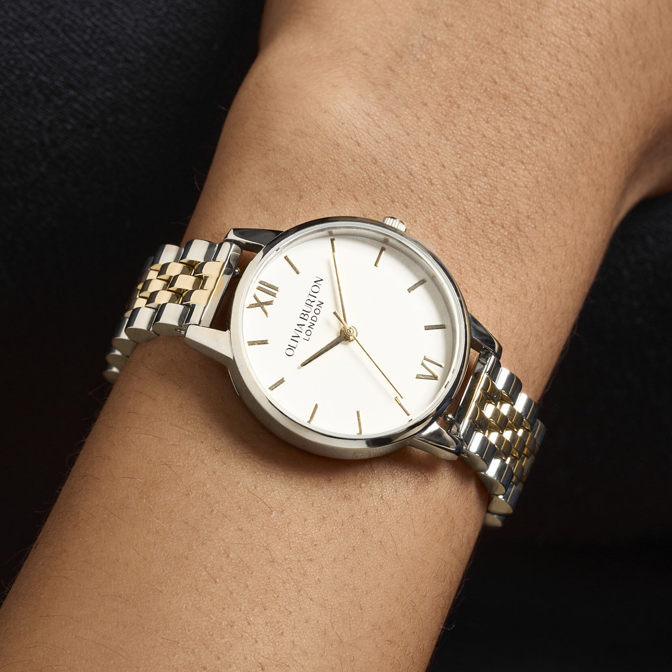 Olivia Burton 30mm White & Two Tone Bracelet Watch