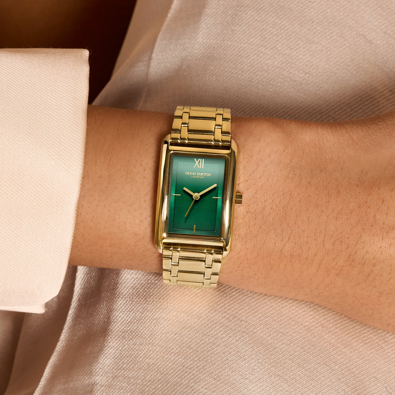 Olivia Burton 23mm Grove Forest Green And Gold Watch