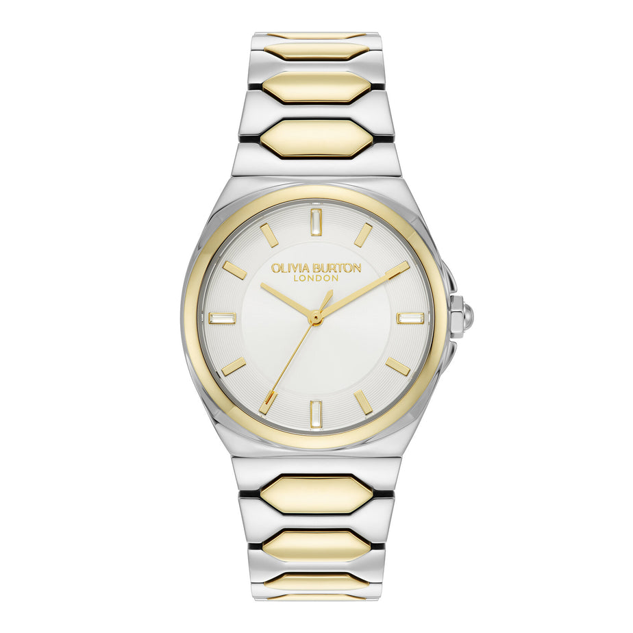 Olivia Burton 34mm Sports Lustre Ivory Two-Tone Watch
