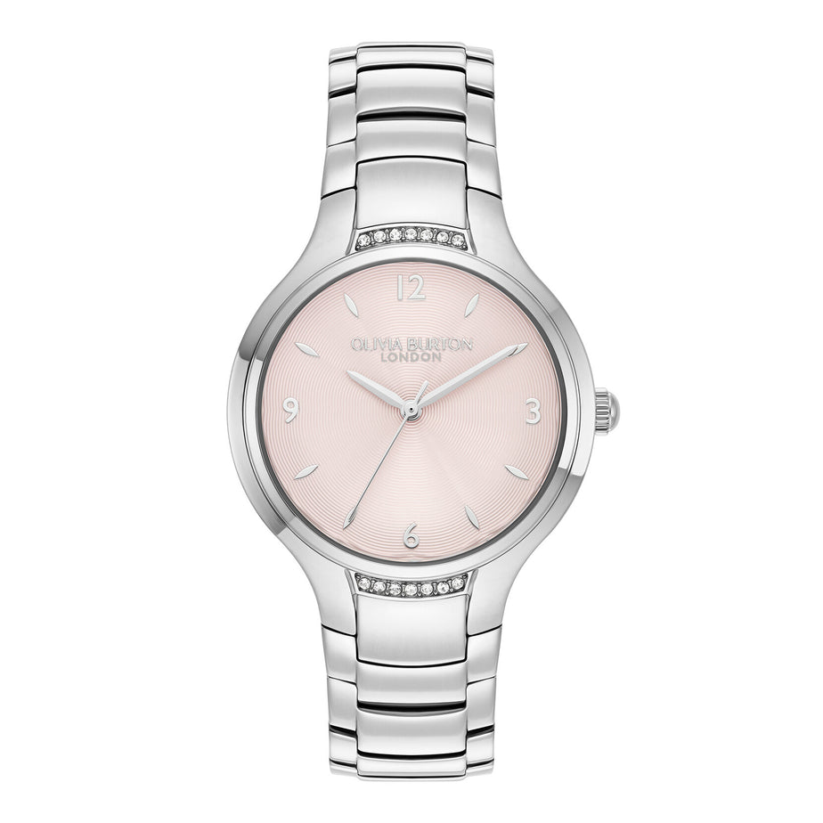 Olivia Burton 34mm Lea Light Blush And Silver Watch