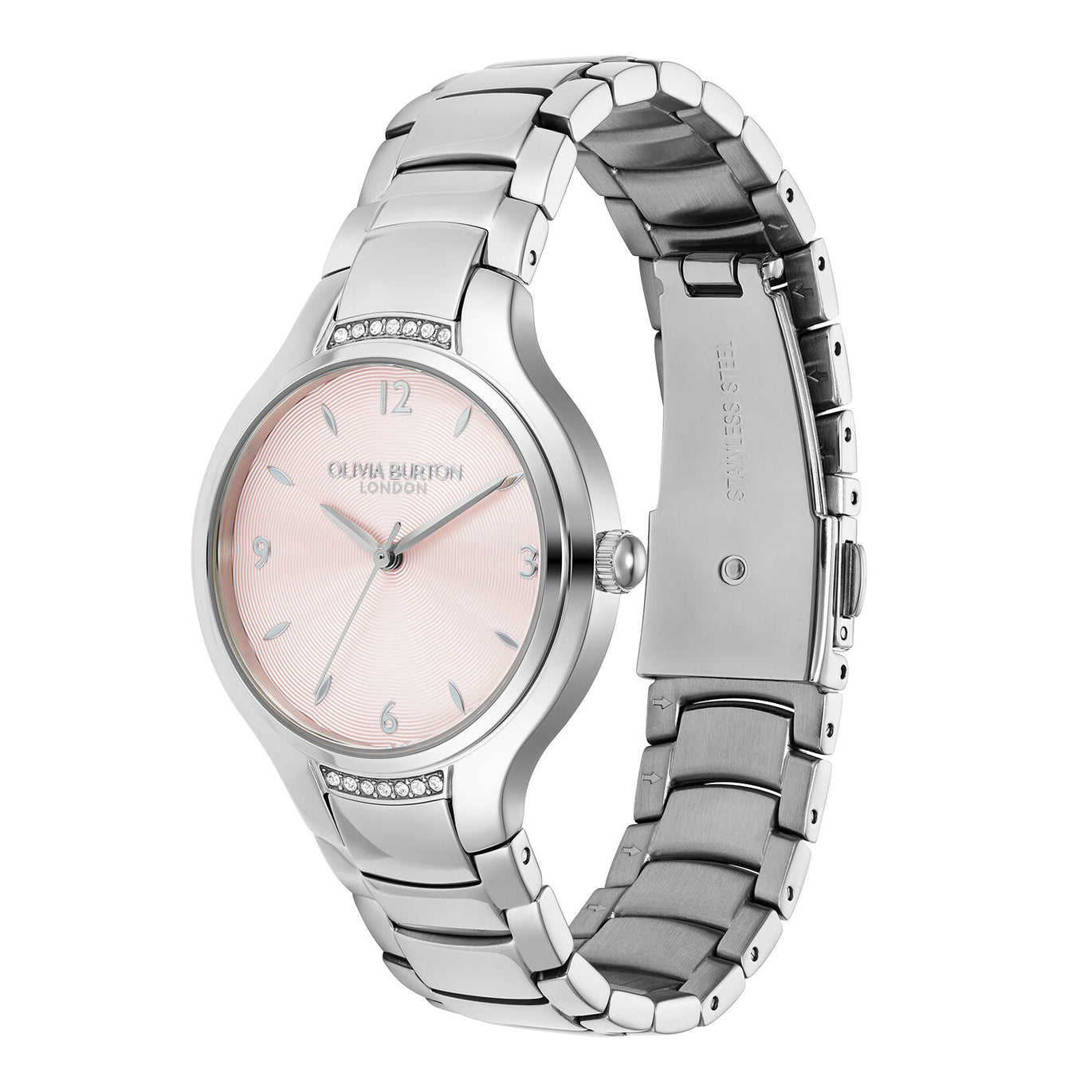 Olivia Burton 34mm Lea Light Blush And Silver Watch