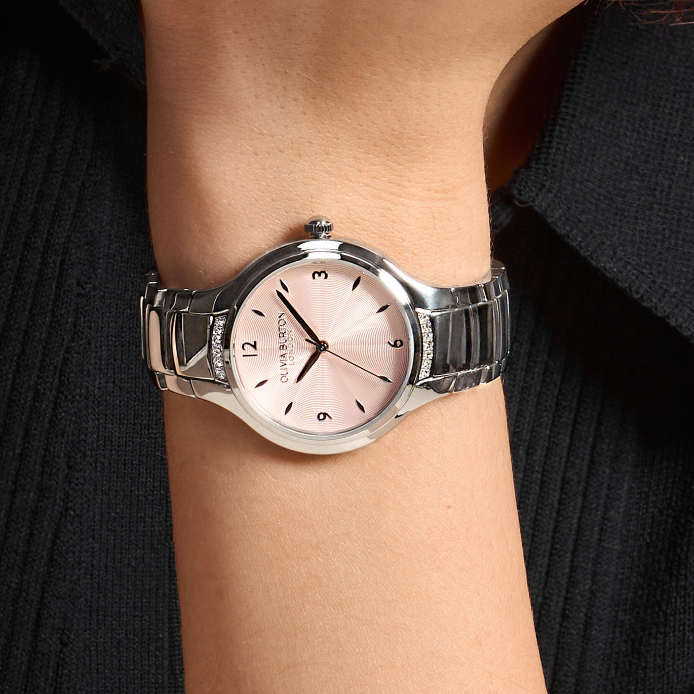 Olivia Burton 34mm Lea Light Blush And Silver Watch