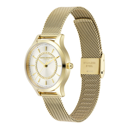 Olivia Burton 30mm Gold Mesh Sunray Dial Watch