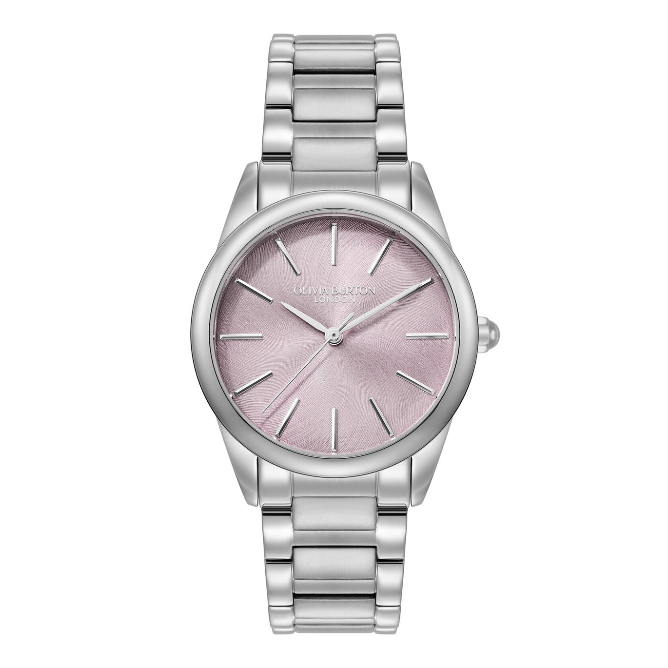 Olivia Burton 34mm Glowful Pale Lavender & Silver Bracelet Watch