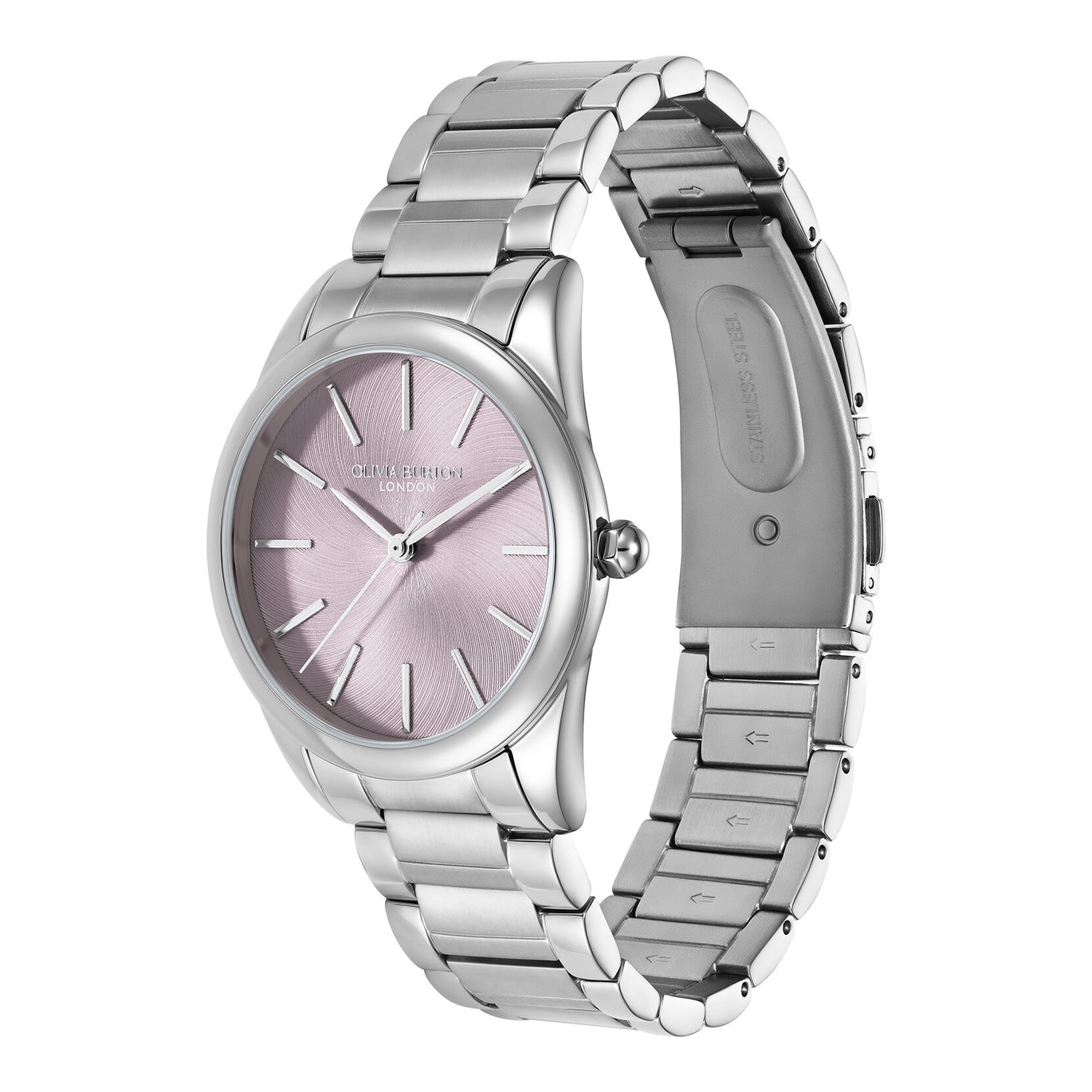 Olivia Burton 34mm Glowful Pale Lavender & Silver Bracelet Watch
