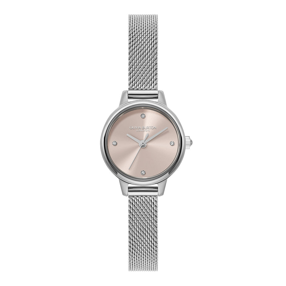 Olivia Burton 23mm Mini Primrose & Silver Mesh Watch