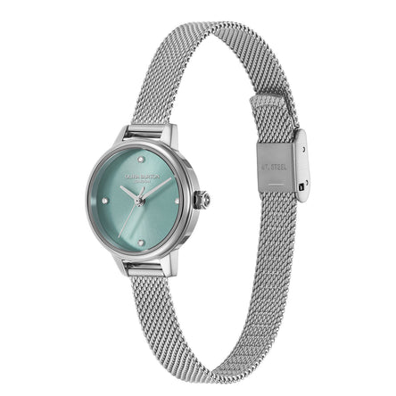 Olivia Burton 23mm Mini Turquoise & Silver Mesh Watch
