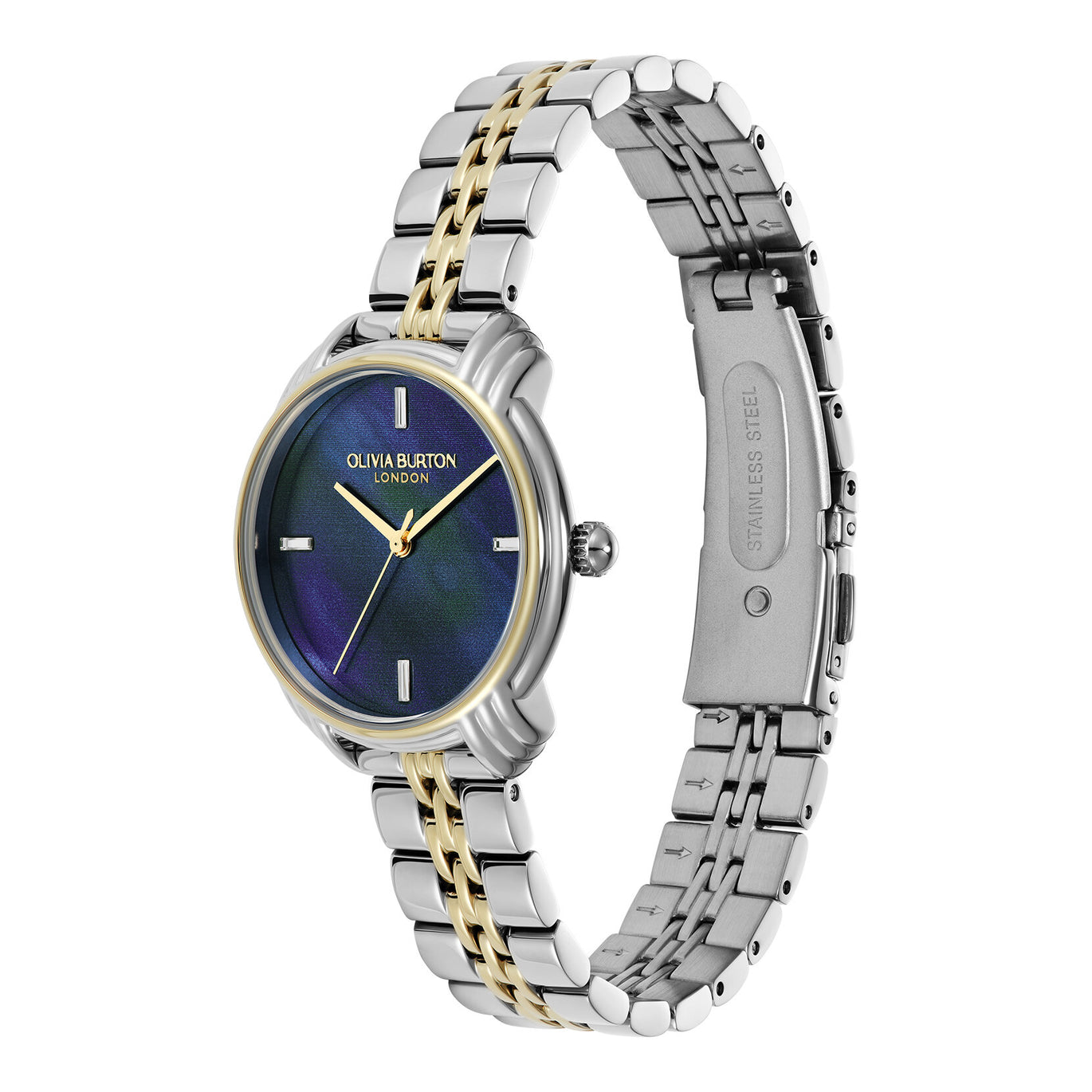 Olivia Burton Classic 30mm Art Deco 2.0 Navy & Two Tone Bracelet Watch