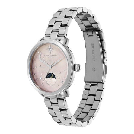 Olivia Burton Celestial 34mm Moon Phase Pink & Silver Bracelet Watch
