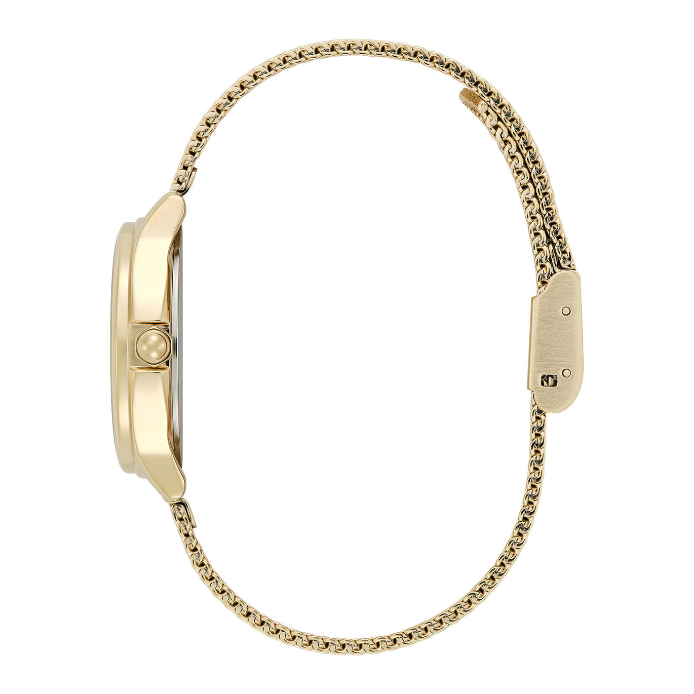 Olivia Burton 30mm Classic Bee White & Gold Mesh Watch