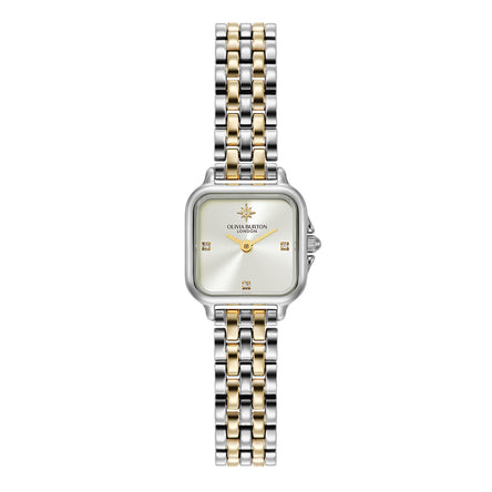 Olivia Burton 20mm Mini Grosvenor Ivory & Two Tone Bracelet Watch