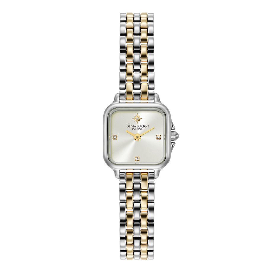Olivia Burton 20mm Mini Grosvenor Ivory & Two Tone Bracelet Watch