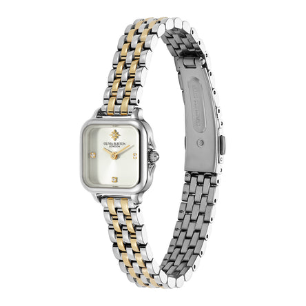 Olivia Burton 20mm Mini Grosvenor Ivory & Two Tone Bracelet Watch