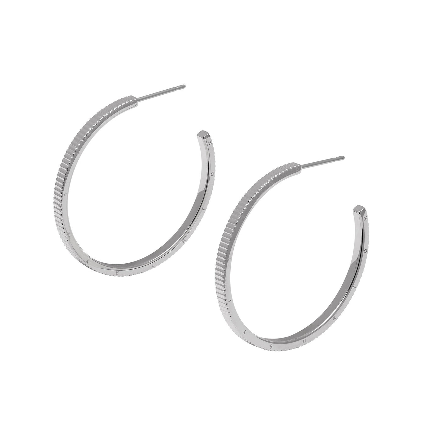 Olivia Burton Classic Linear Silver Hoop Earrings