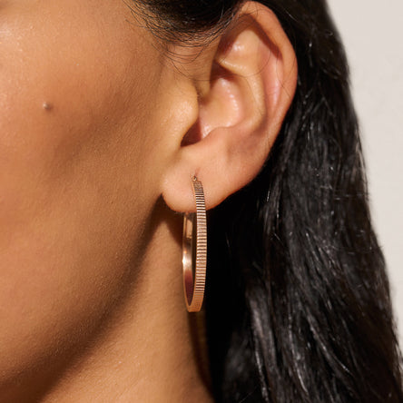 Olivia Burton Classic Linear Carnation Gold Hoop Earrings
