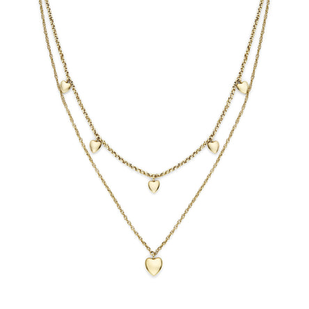 Olivia Burton Classic Mini Heart Gold Plated Double Chain Necklace