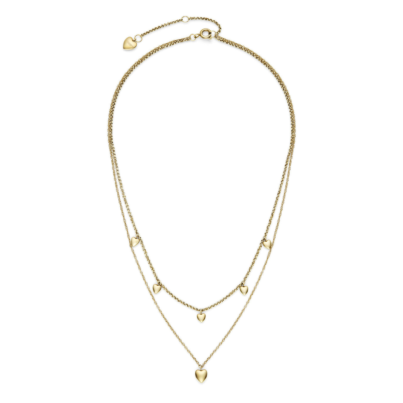 Olivia Burton Classic Mini Heart Gold Plated Double Chain Necklace