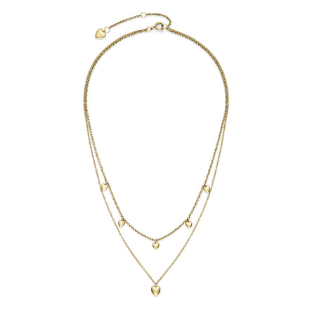 Olivia Burton Classic Mini Heart Gold Plated Double Chain Necklace