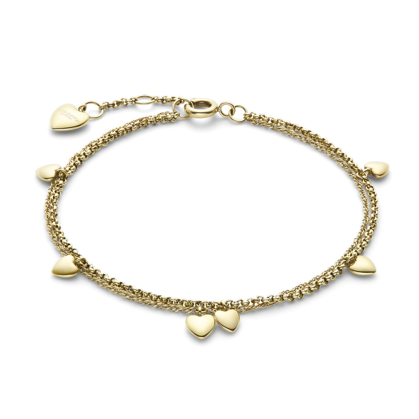 Olivia Burton Classic Mini Heart Gold Plated Double Chain Bracelet