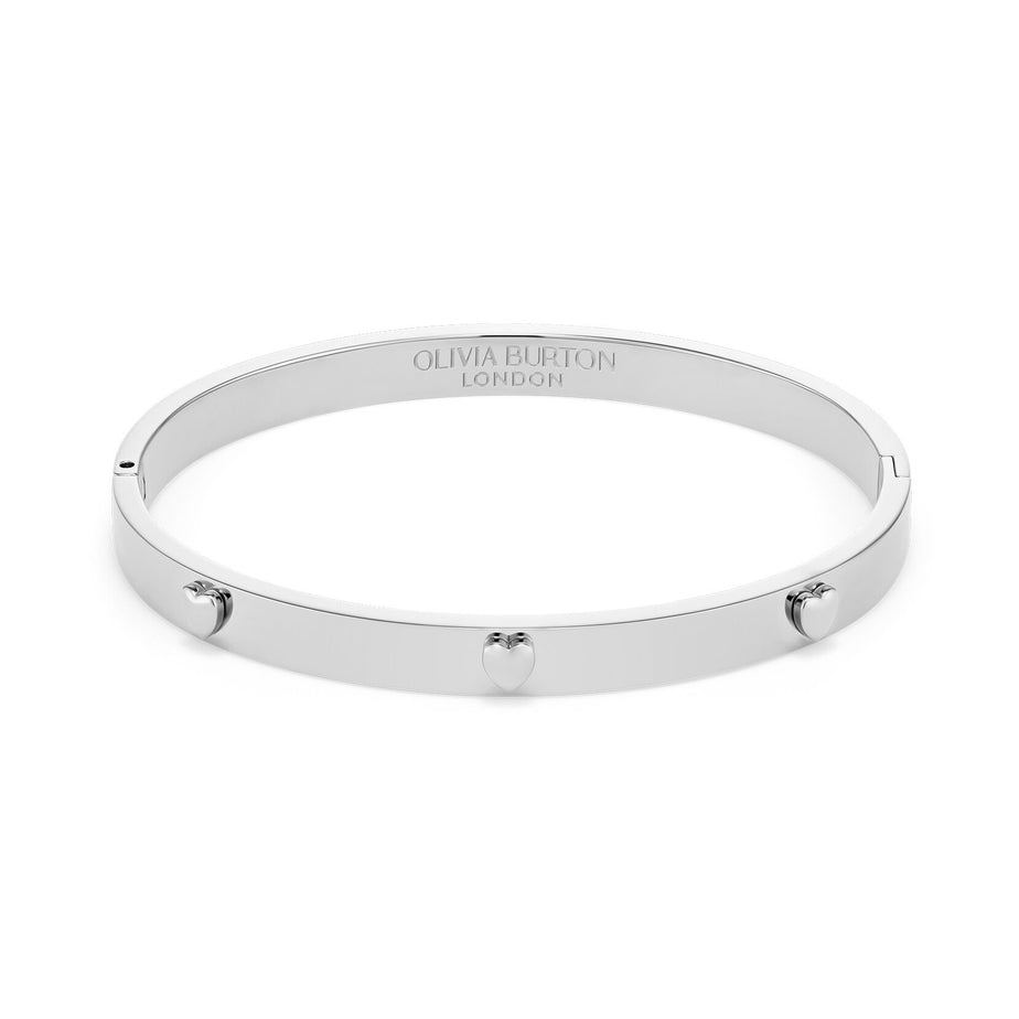 Olivia Burton Classic Mini Heart Silver Tone Bangle