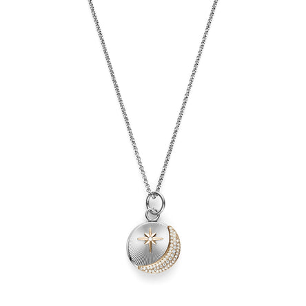 Olivia Burton Signature Celestial Star and Moon Silver Tone Pendant Necklace