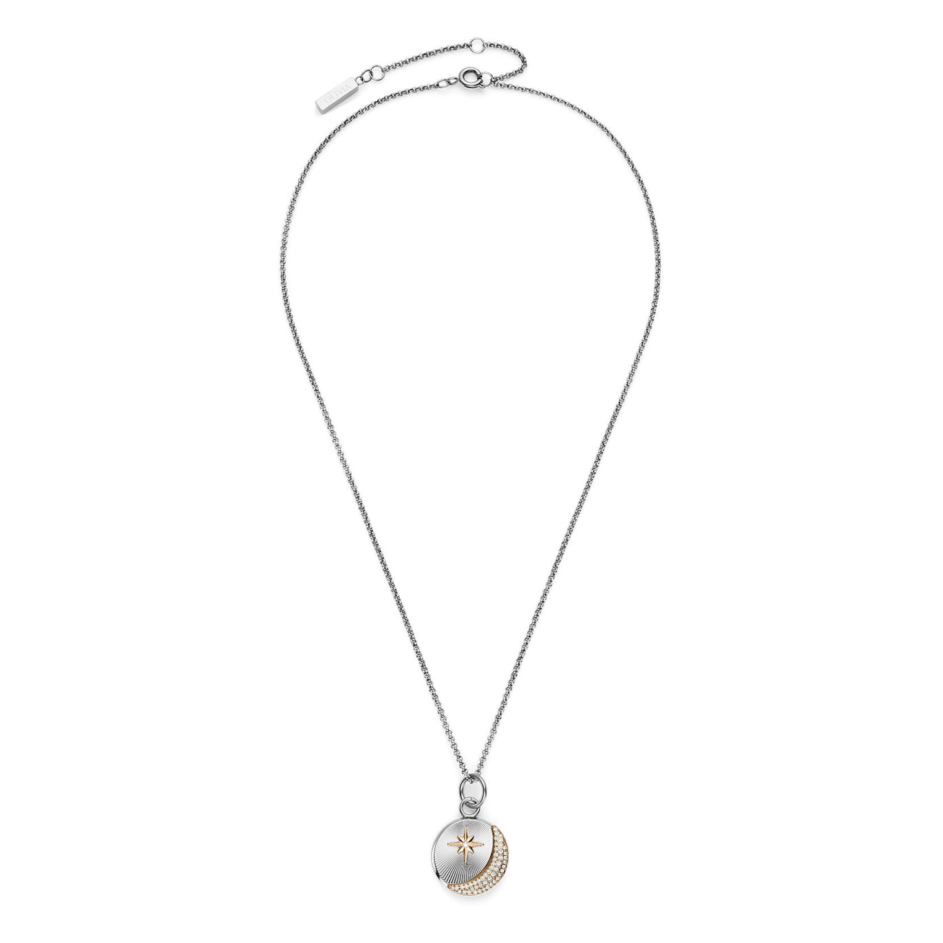 Olivia Burton Signature Celestial Star and Moon Silver Tone Pendant Necklace