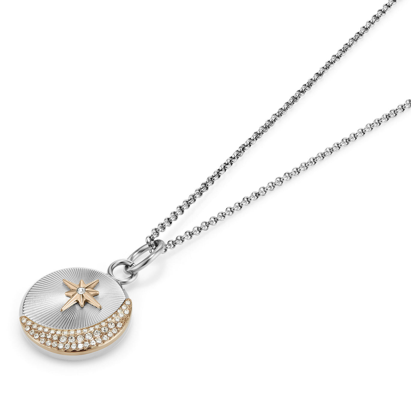 Olivia Burton Signature Celestial Star and Moon Silver Tone Pendant Necklace