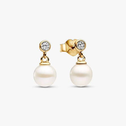 Pandora Treated Freshwater Cultured Pearl & Stone Drop Earrings