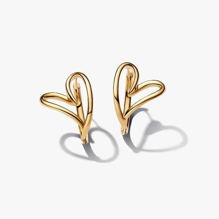 Pandora Organically Shaped Heart Hoop Earrings
