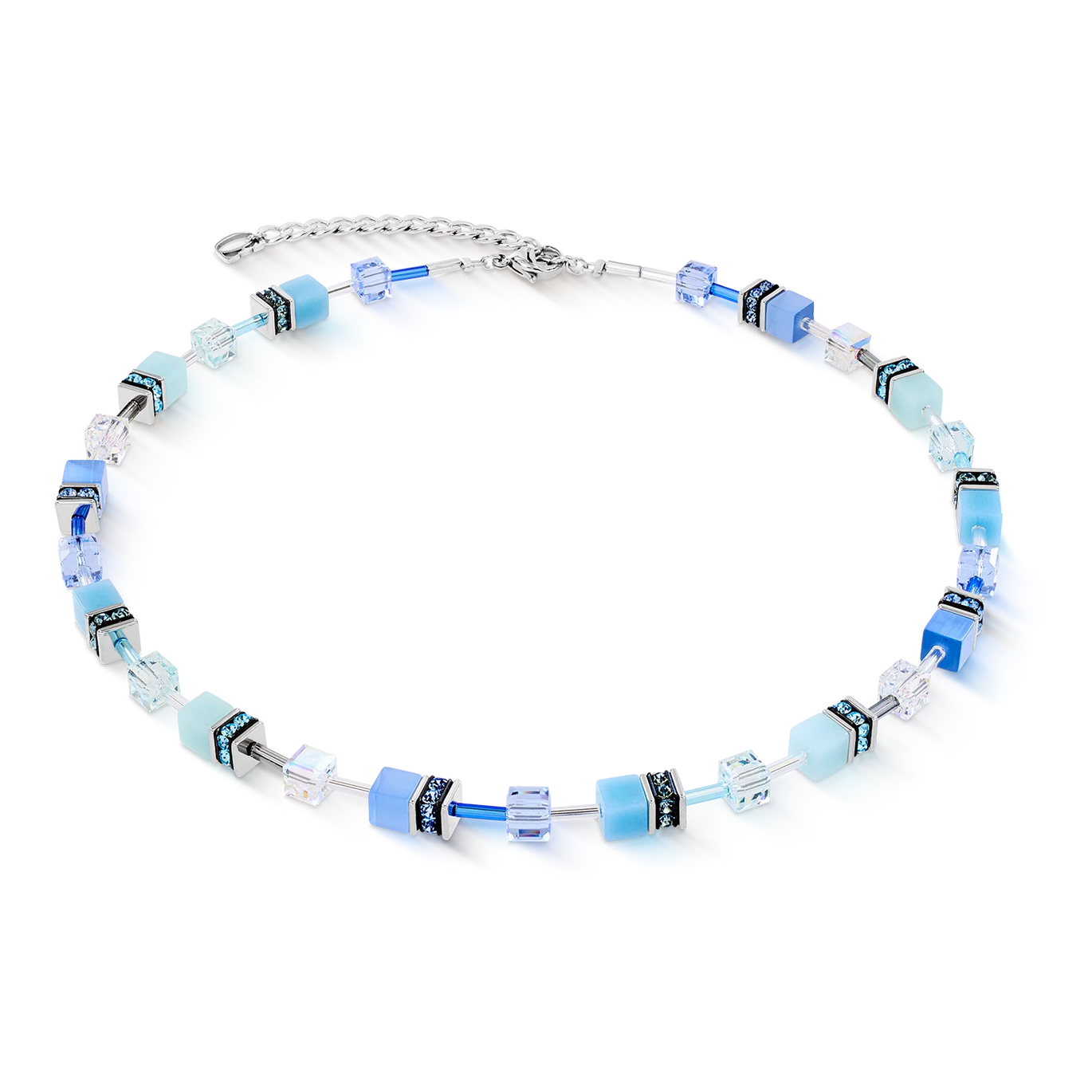 Coeur de Lion GeoCUBE® Iconic necklace aqua-blue