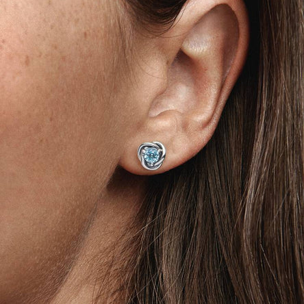 Pandora March Birthstone Eternity Circle Stud Earrings