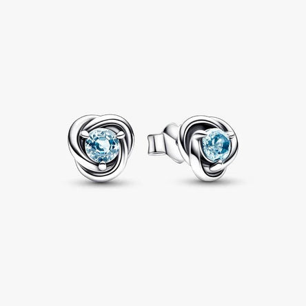 Pandora March Birthstone Eternity Circle Stud Earrings