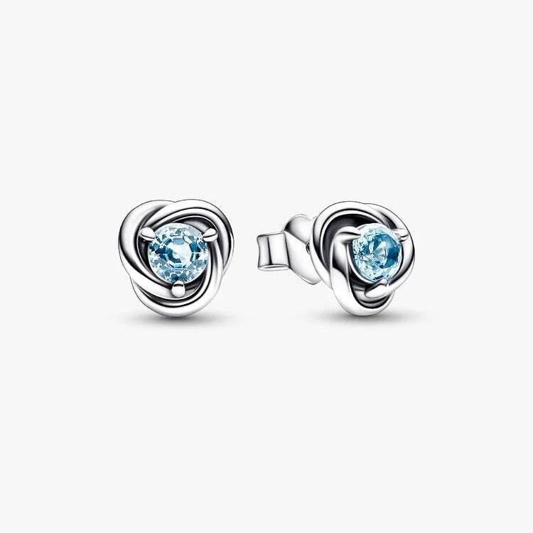 Pandora March Birthstone Eternity Circle Stud Earrings