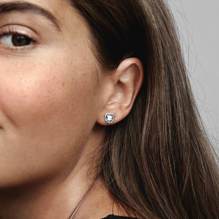 Pandora April Birthstone Eternity Circle Stud Earrings