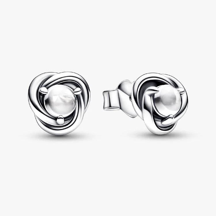Pandora April Birthstone Eternity Circle Stud Earrings
