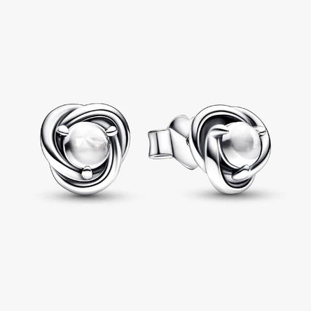 Pandora April Birthstone Eternity Circle Stud Earrings