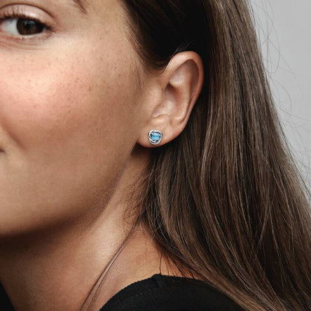 Pandora December Birthstone Eternity Circle Stud Earrings