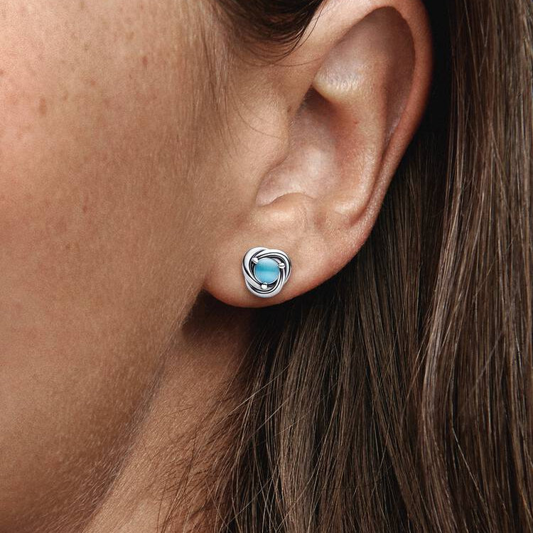 Pandora December Birthstone Eternity Circle Stud Earrings