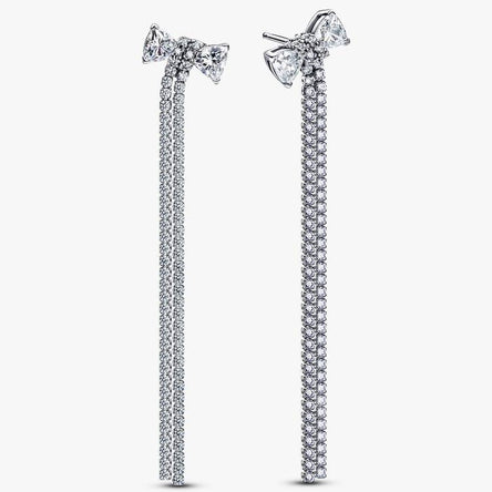 Pandora Pavé Bow Drop Earrings