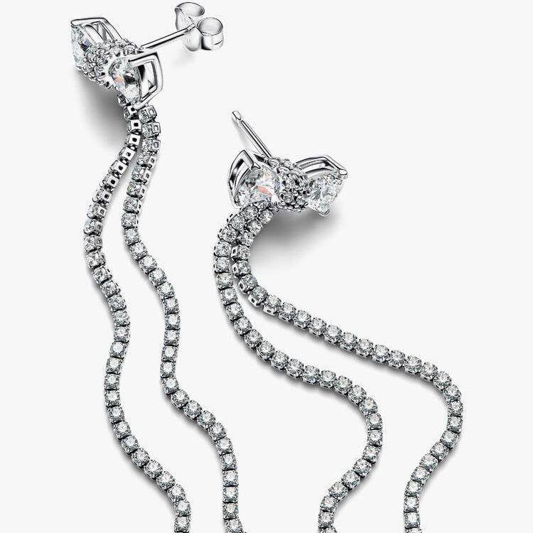 Pandora Pavé Bow Drop Earrings