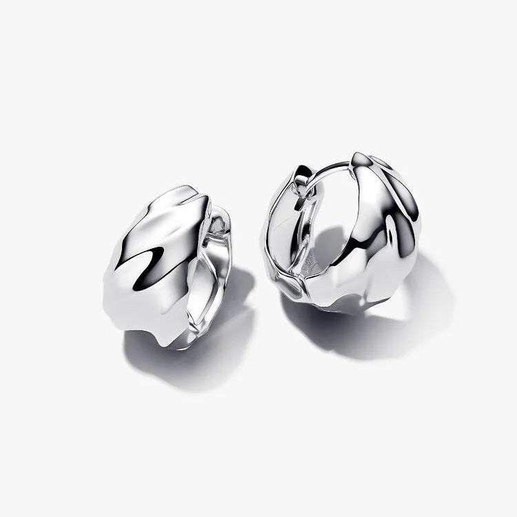 Pandora Rippled Small Hoop Earrings