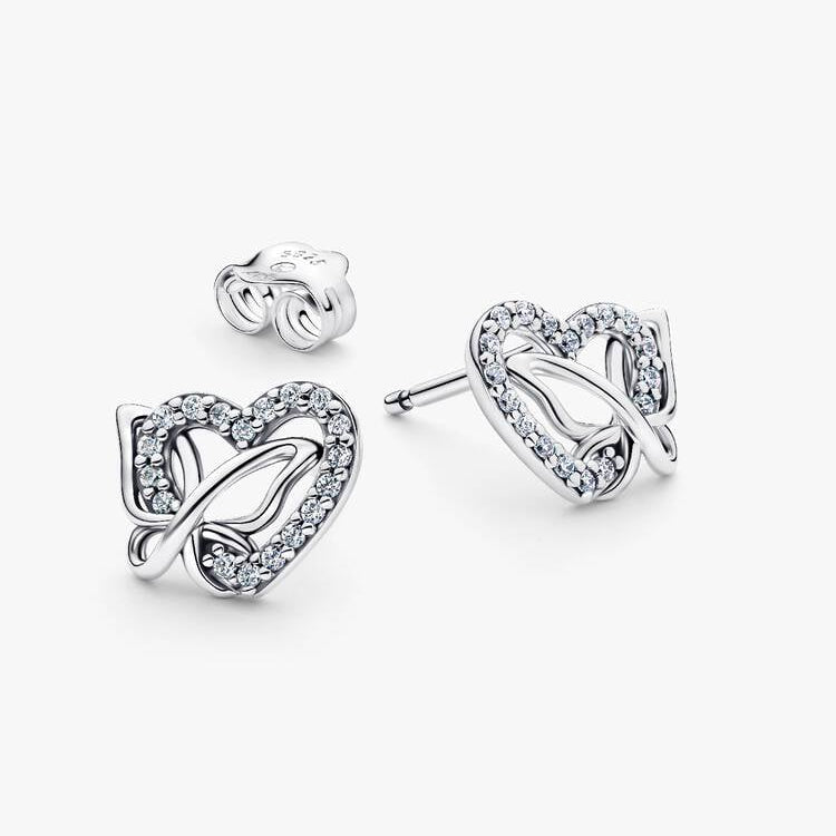 Pandora Entwined Heart & Butterfly Stud Earrings