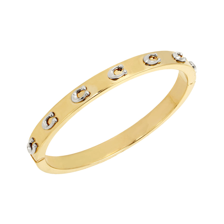 COACH Logo Two Tone Metal Bangle
