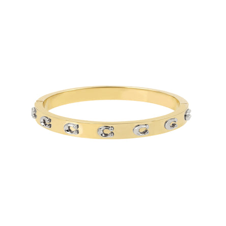 COACH Logo Two Tone Metal Bangle