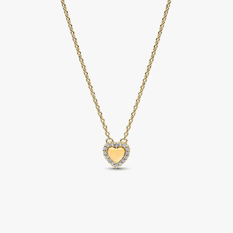 Pandora Engravable Heart Halo Collier Necklace