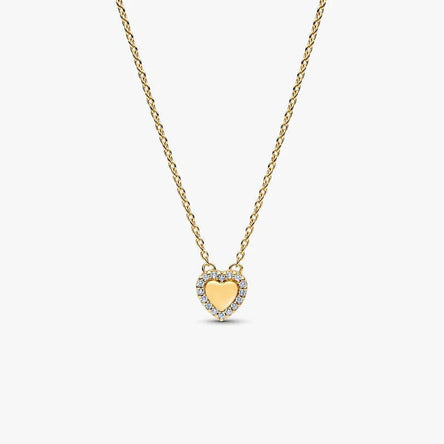 Pandora Engravable Heart Halo Collier Necklace