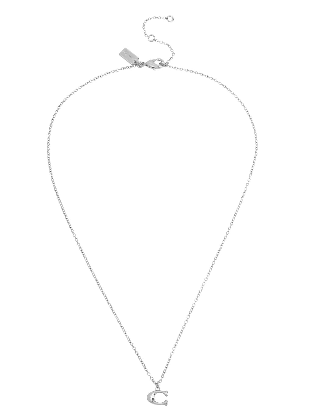 COACH Silver Tone C Starter Necklace