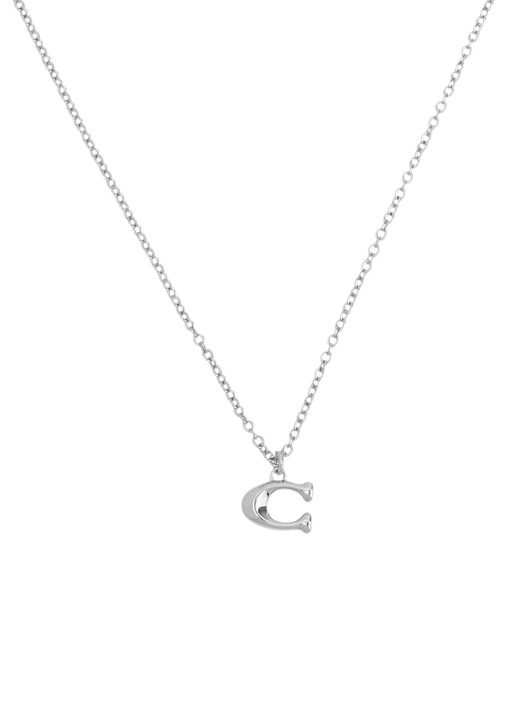 COACH Silver Tone C Starter Necklace