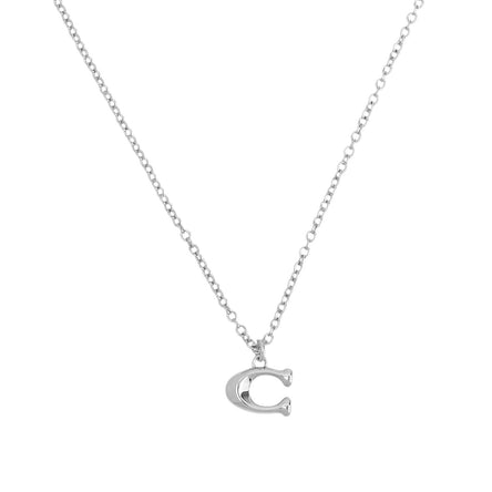 COACH Silver Tone C Starter Necklace
