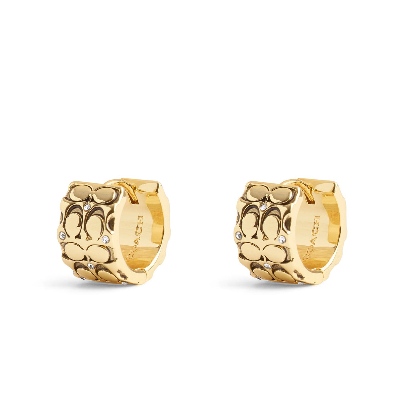 COACH Signature Quilted Huggie Earrings